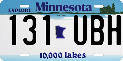 MN license plate 131UBH
