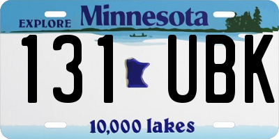 MN license plate 131UBK