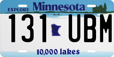 MN license plate 131UBM