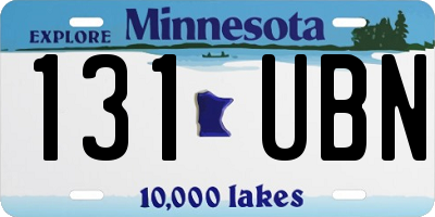 MN license plate 131UBN