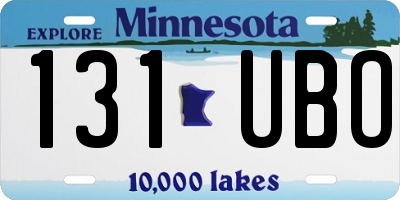 MN license plate 131UBO