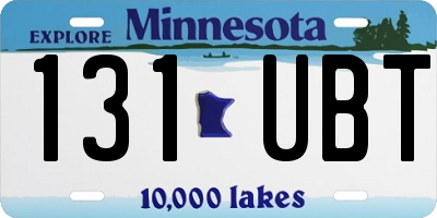 MN license plate 131UBT