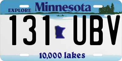 MN license plate 131UBV