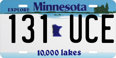 MN license plate 131UCE