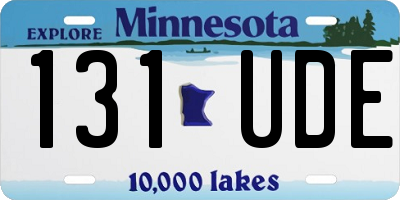 MN license plate 131UDE