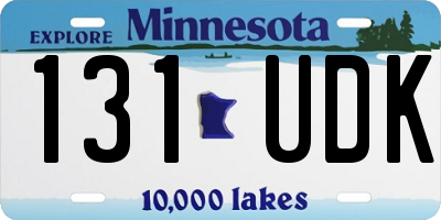 MN license plate 131UDK