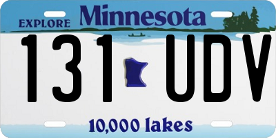 MN license plate 131UDV