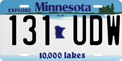 MN license plate 131UDW