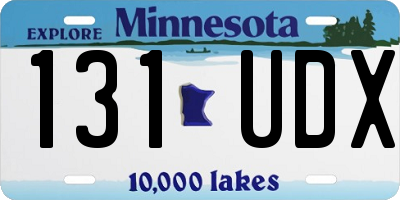 MN license plate 131UDX