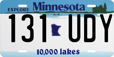 MN license plate 131UDY