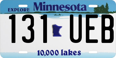 MN license plate 131UEB