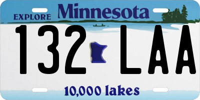 MN license plate 132LAA