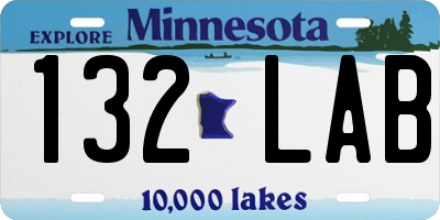 MN license plate 132LAB