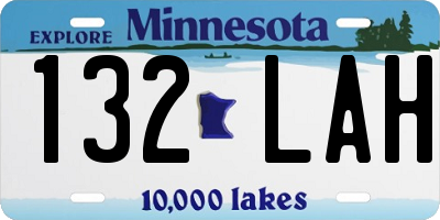 MN license plate 132LAH