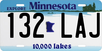 MN license plate 132LAJ