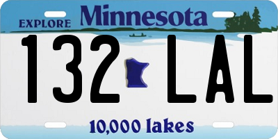 MN license plate 132LAL