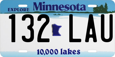 MN license plate 132LAU