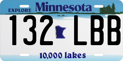 MN license plate 132LBB