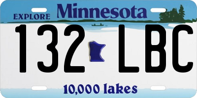 MN license plate 132LBC