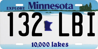 MN license plate 132LBI