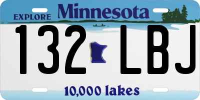 MN license plate 132LBJ