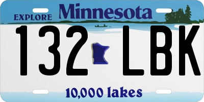 MN license plate 132LBK