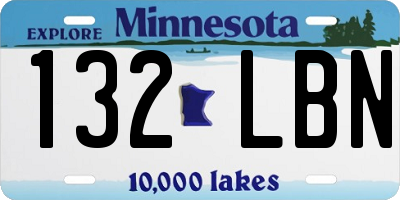 MN license plate 132LBN