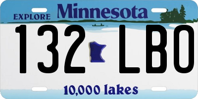 MN license plate 132LBO