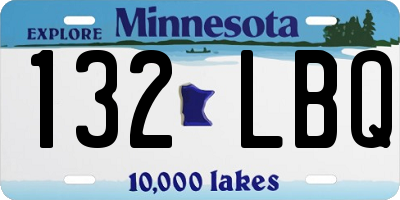 MN license plate 132LBQ