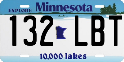 MN license plate 132LBT
