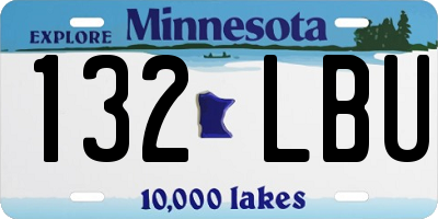 MN license plate 132LBU