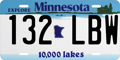 MN license plate 132LBW