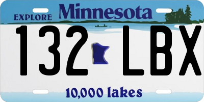 MN license plate 132LBX