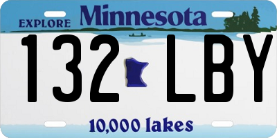 MN license plate 132LBY