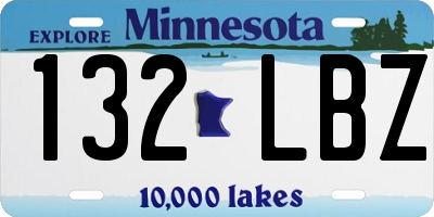 MN license plate 132LBZ