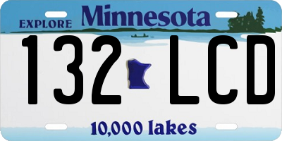 MN license plate 132LCD
