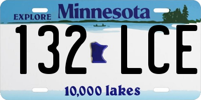 MN license plate 132LCE