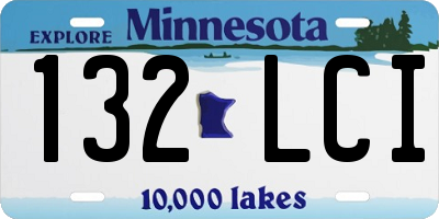 MN license plate 132LCI