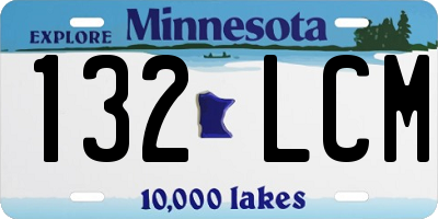 MN license plate 132LCM