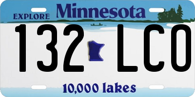 MN license plate 132LCO
