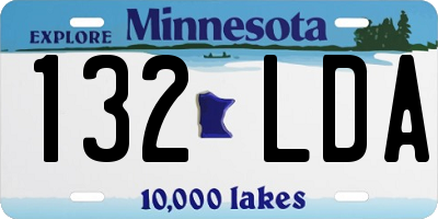 MN license plate 132LDA