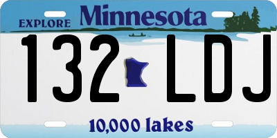 MN license plate 132LDJ