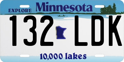 MN license plate 132LDK