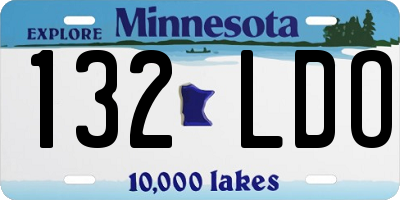 MN license plate 132LDO