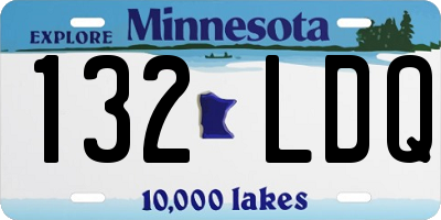 MN license plate 132LDQ