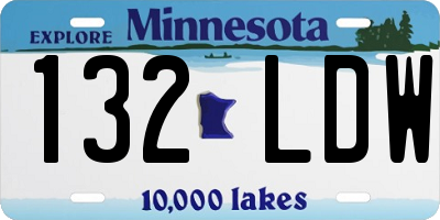 MN license plate 132LDW