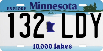 MN license plate 132LDY
