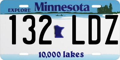 MN license plate 132LDZ