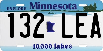 MN license plate 132LEA
