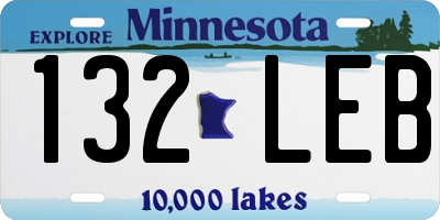 MN license plate 132LEB